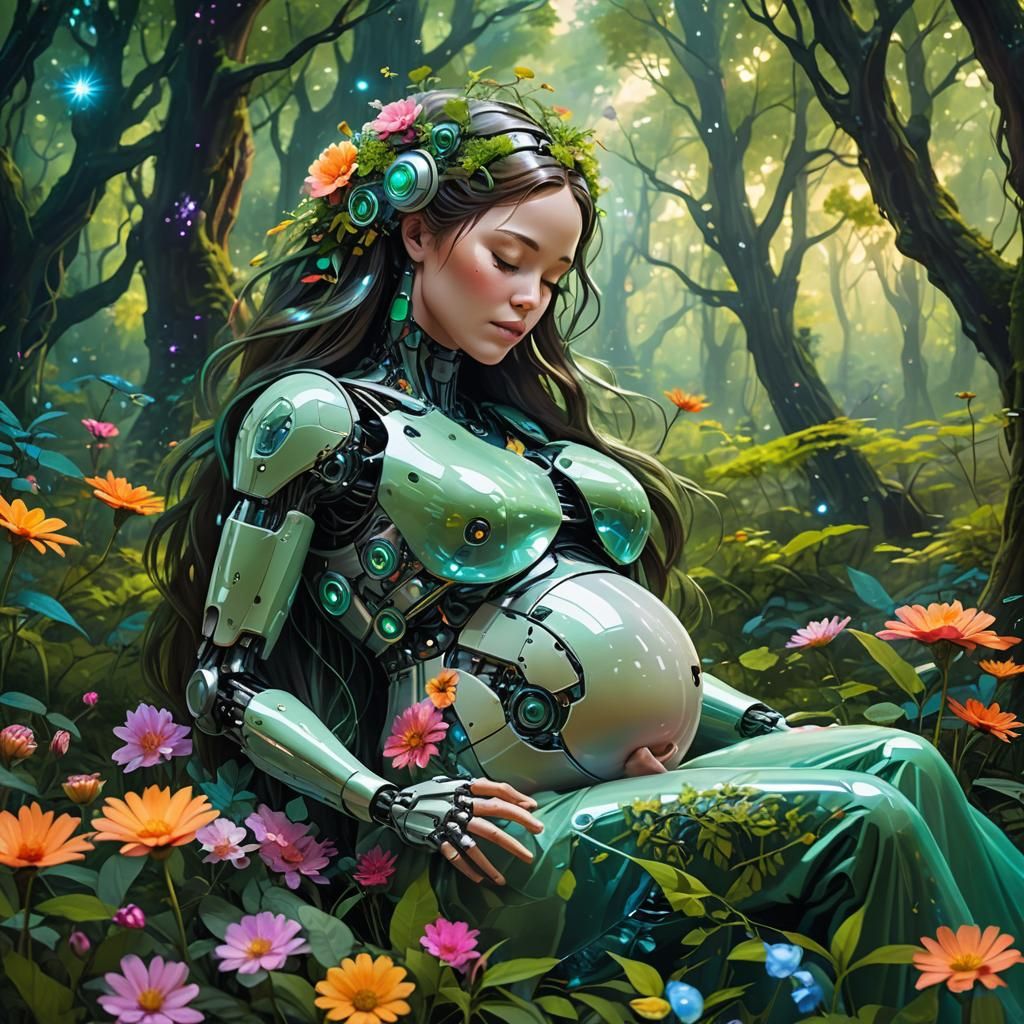 Robotic Mother in Galactic Forest