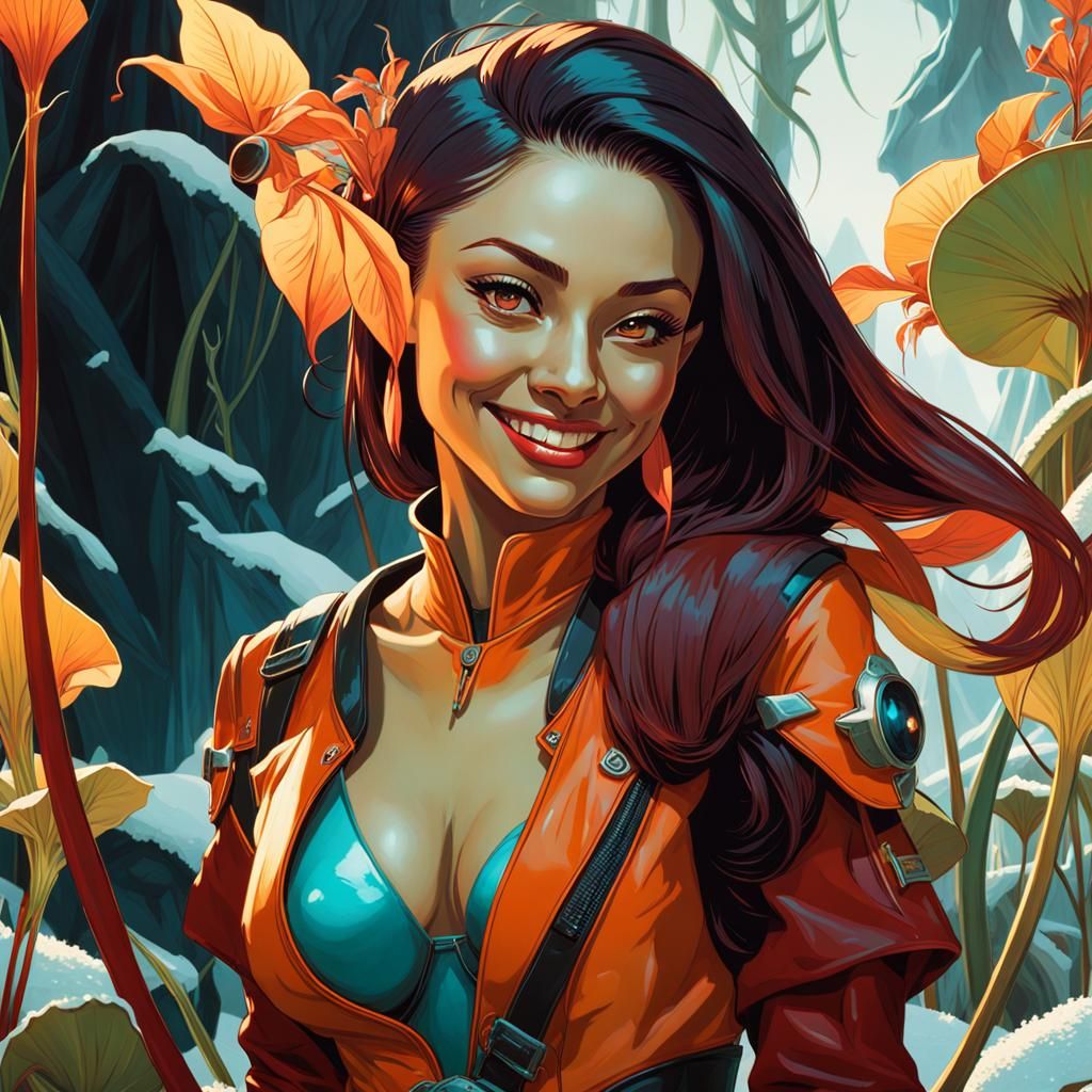 Amber Goblin Pilot in Icy Carnivorous Garden