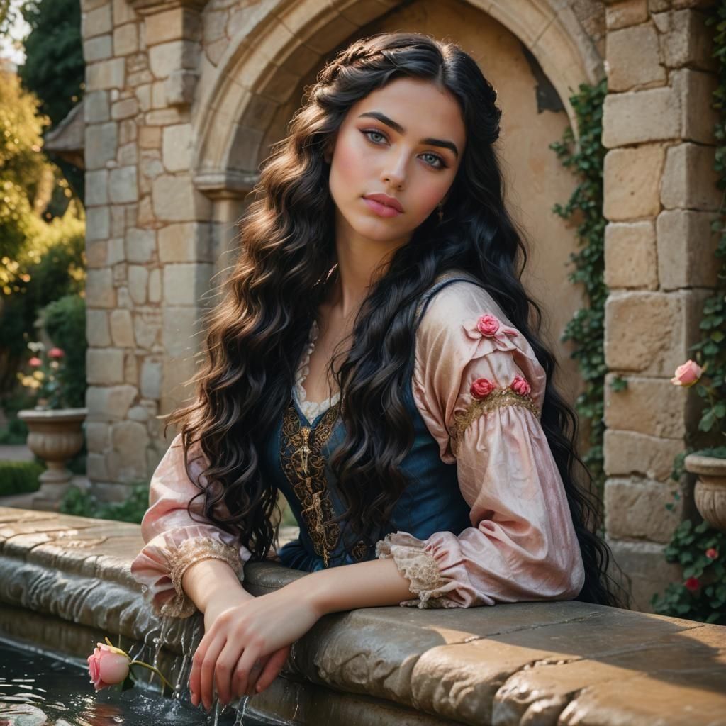 Medieval Beauty in Castle Garden