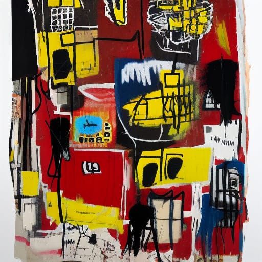 Chaotic Expressionist Art: Abstracted Figures in Bold Colors