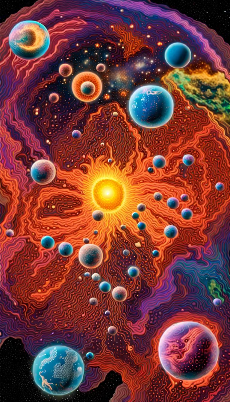 Early Universe 3D Neon Rendering After Big Bang