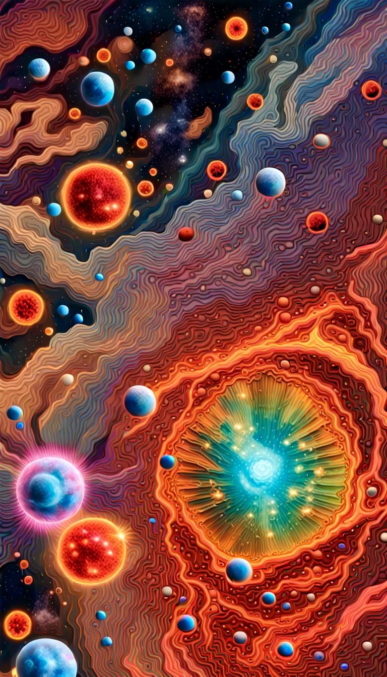 Early Universe: 3D Neon Rendering of the Big Bang