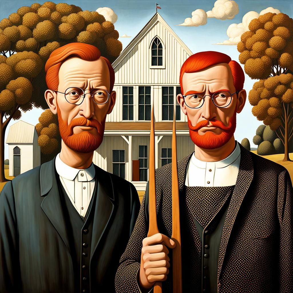 Ginger Men Reimagine American Gothic Painting