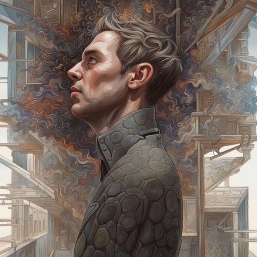 Dynamic Oil Painting of a Man in Motion