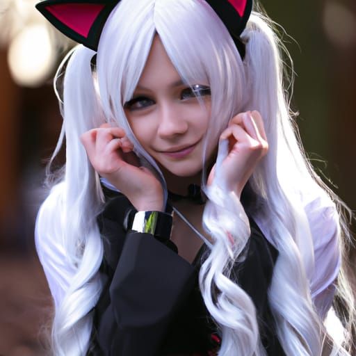 Anime Girl with Cat Ears: Professional Photography