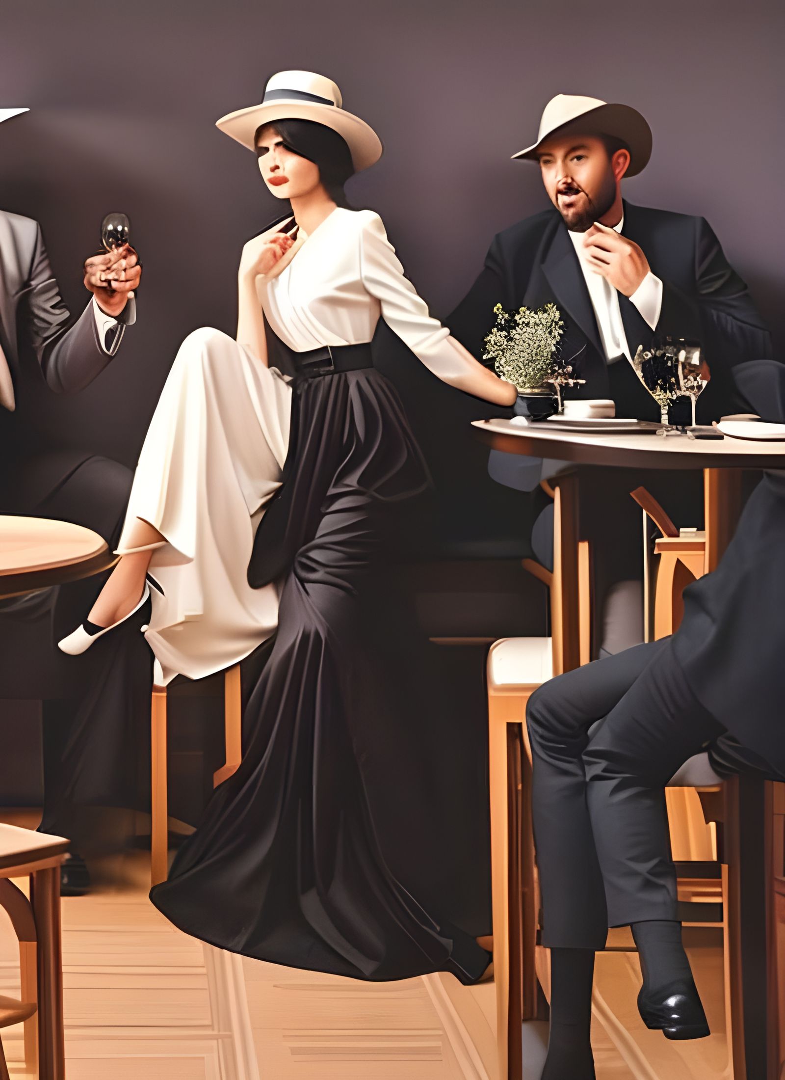 Cafe Scene: Photorealistic Portrait in Dreamy Style