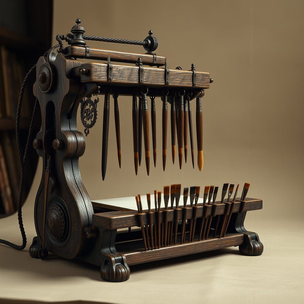 Medieval Pantograph Machine Paints Fantastical Masterpiece