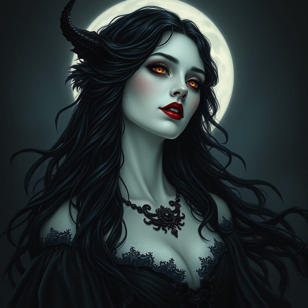 Ethereal Siren in Victorian Gothic Style