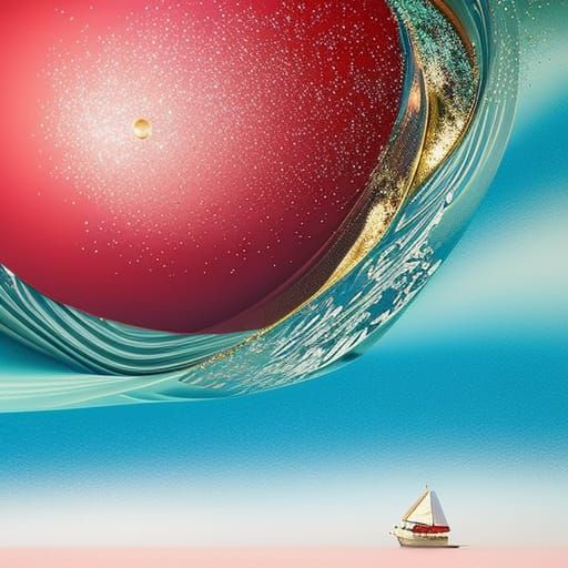 Titanic Iceberg Collision in Richard Dadd Style