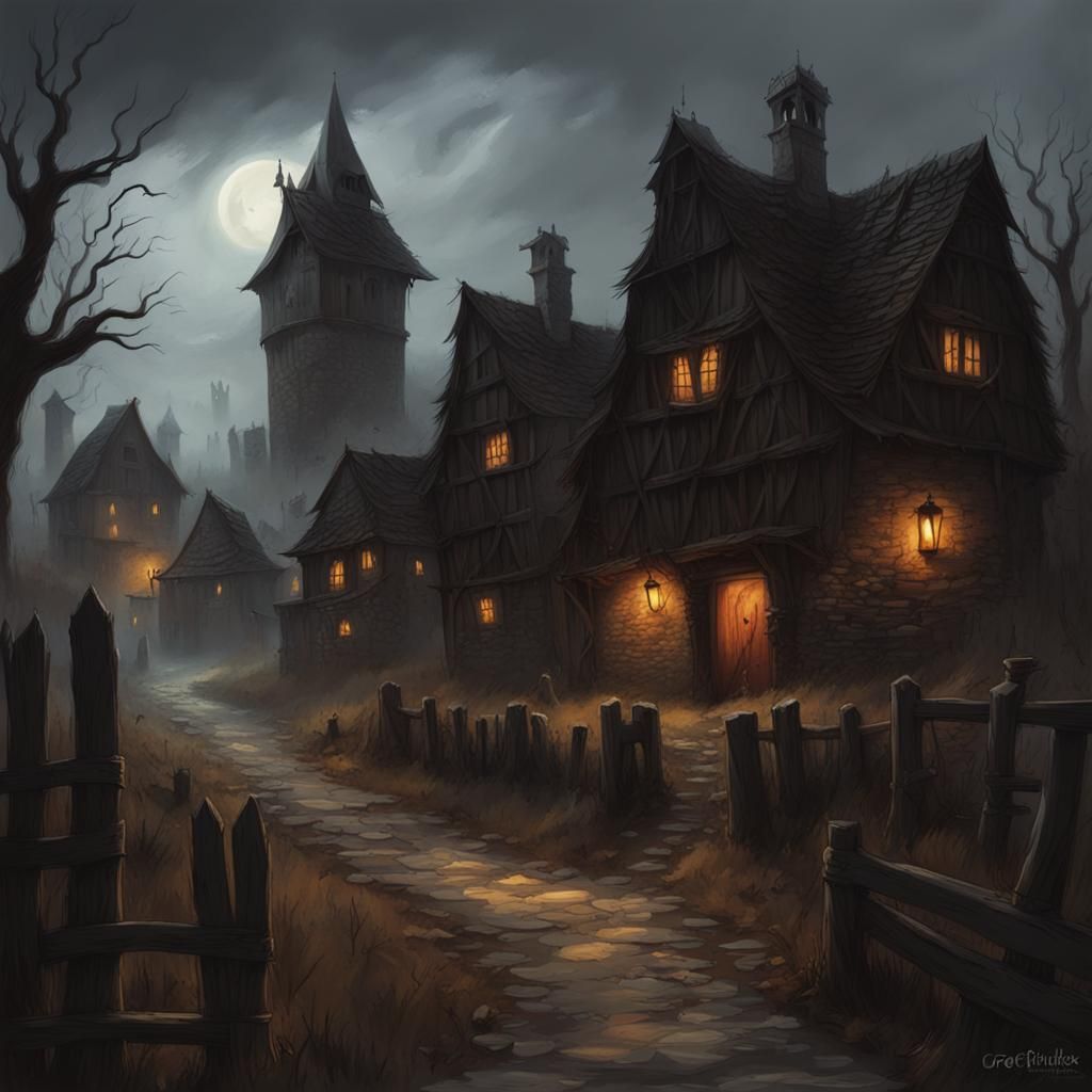 Sinister Haunted Medieval Village in Countryside