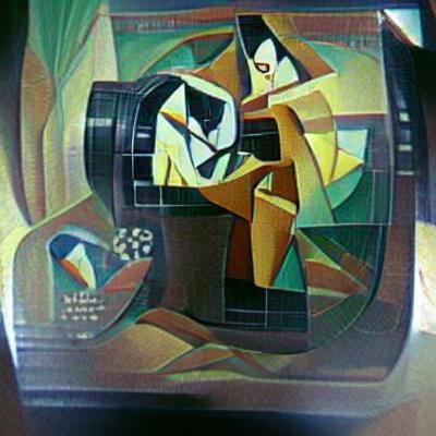 Film Camera in Abstract Cubist Style
