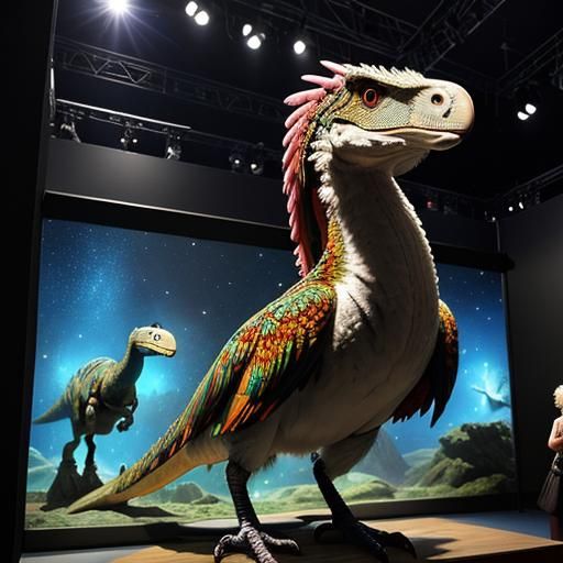 Feathered Dinosaur Exhibit at Bizarre Museum