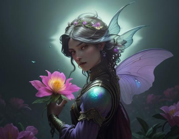 Fairies vs. Demon Flowers in Dark Fantasy Style