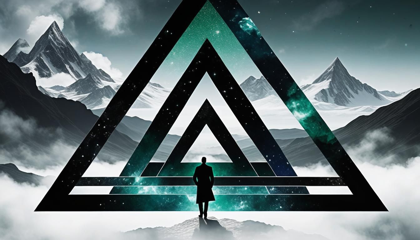 Surreal Starscape with Emerald Triangle, Old Drawing