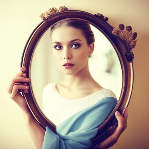 Surreal Mirror Image Reflecting Life