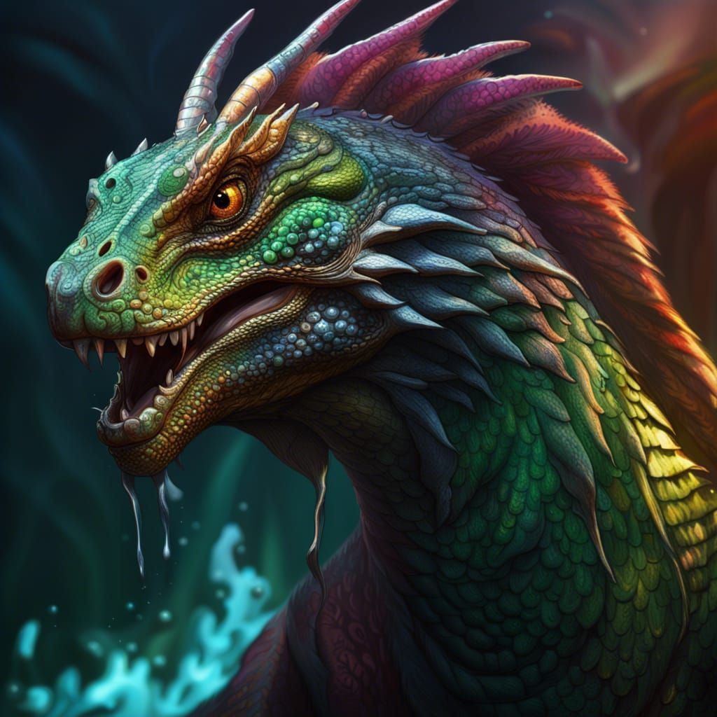 Hyperrealistic Basilisk Concept Art in Color Depth