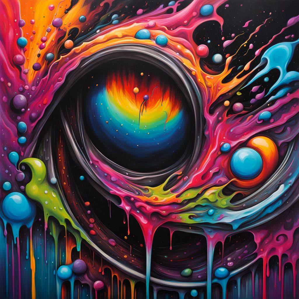 Nightmare Demon Pursuit in Graffiti Street Art