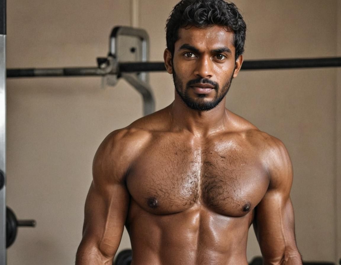 Strong Sri Lankan Man Reveals Muscular Physique in Gym