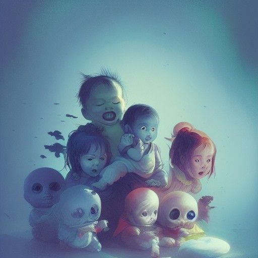 Eerie Babies Haunted by Ghosts in Technicolor