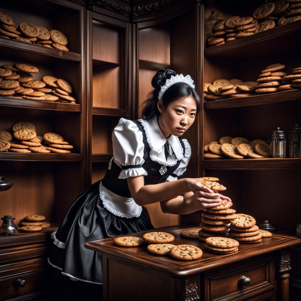 Hyperrealistic French Maid Getting Cookies