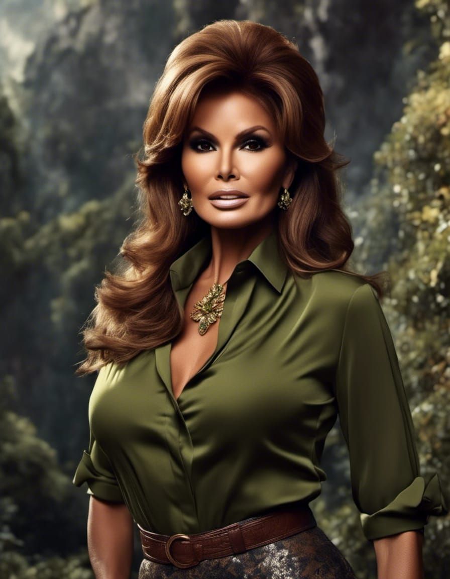 Raquel Welch Fantasy Portrait in Detailed Matte Style