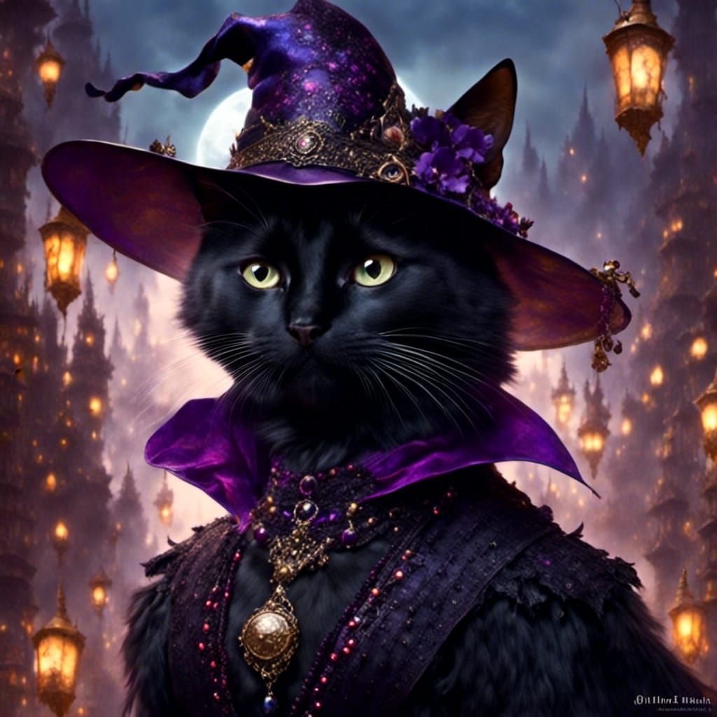 Witch Cat: Dark Anthro Creature in Costume