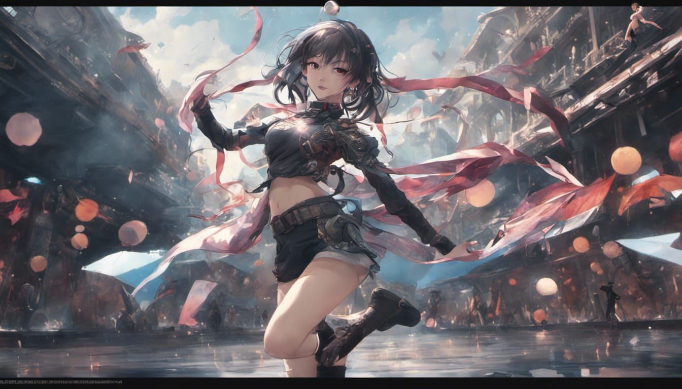 Anime Dance Battle Girl: Epic Digital Matte Painting