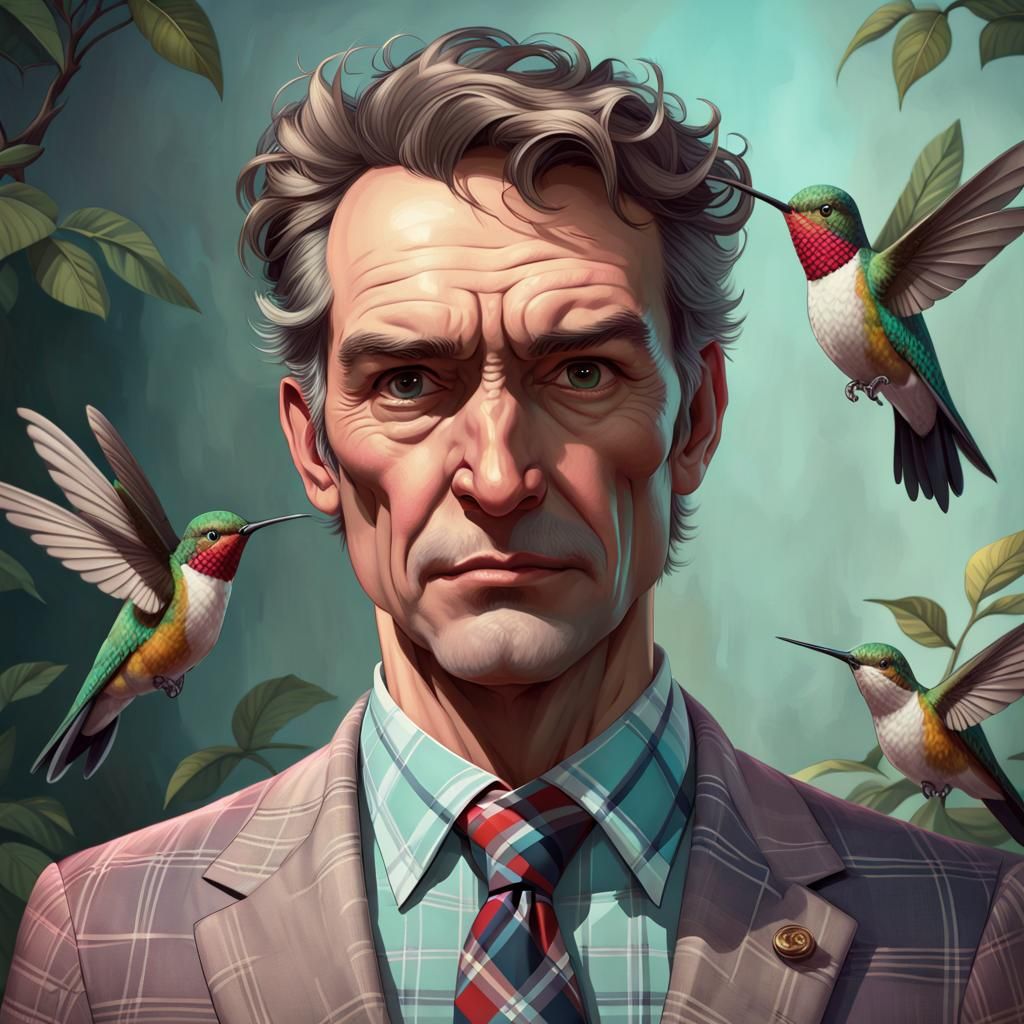 Detailed Portrait of an Eccentric Man in Digital Art