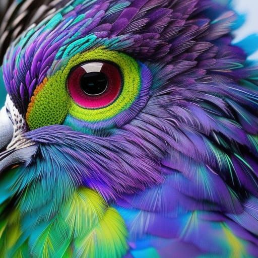 Detailed Pigeon Portrait in Oil Paint