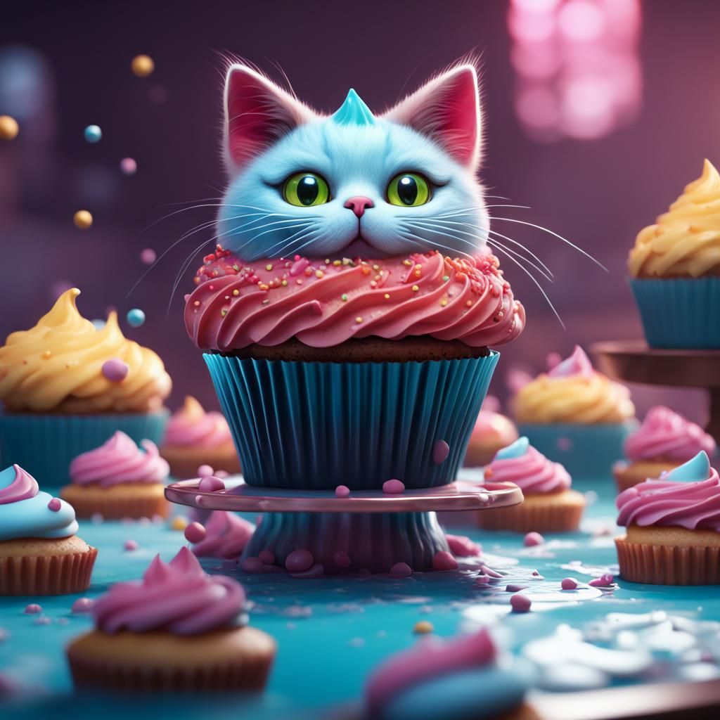 Cupcake Cat: Detailed Matte Painting