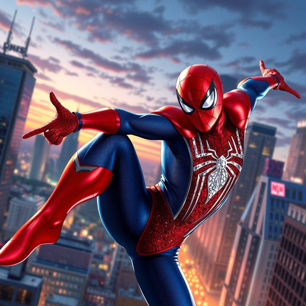 Spiderman in Vibrant 3D Realistic Anime Costume