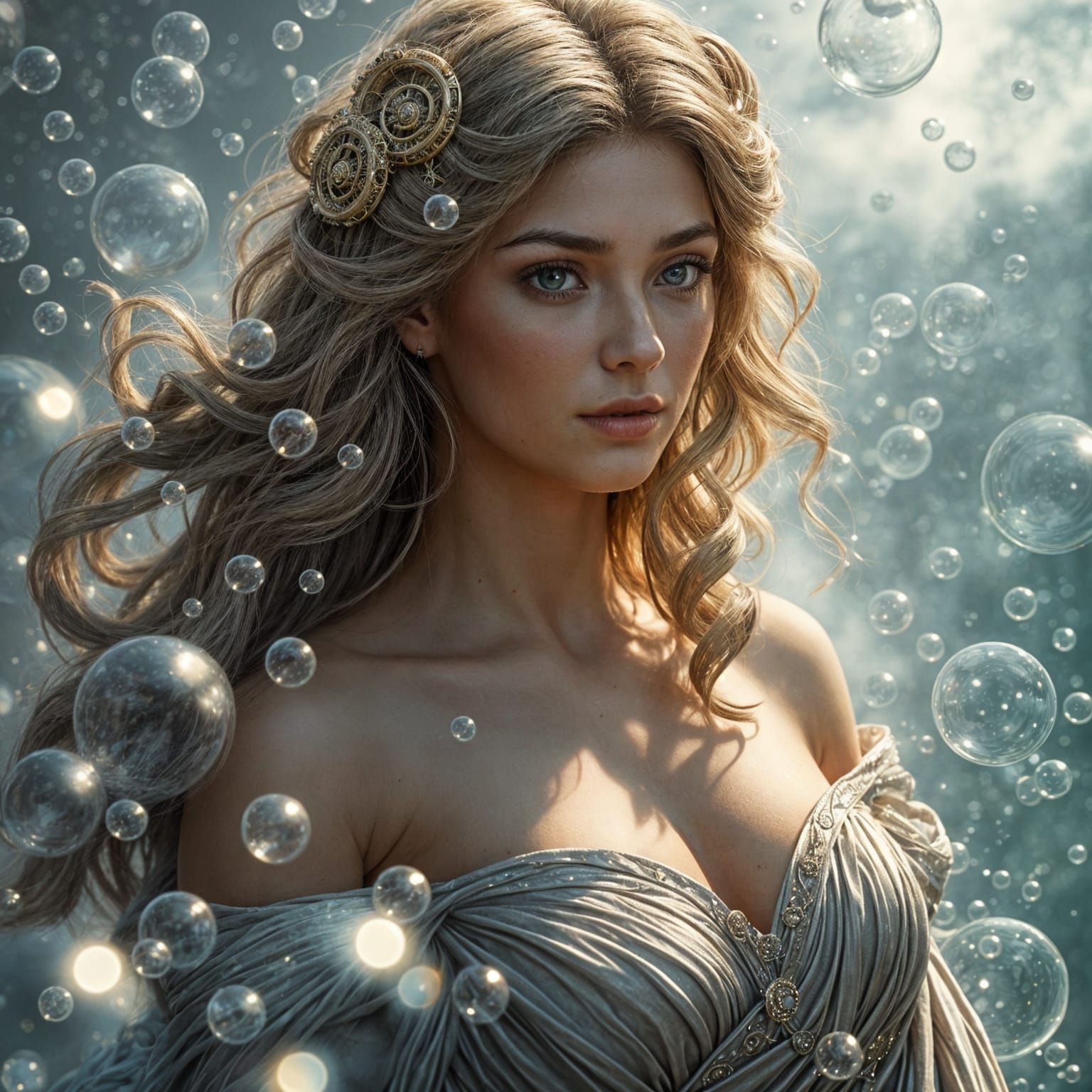 Bubbly Goddess in Cosmic Storm
