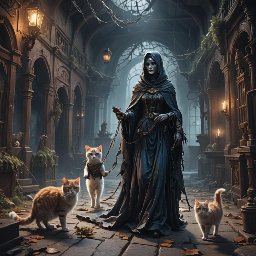 Terrifying Ghost Haunts Lady and Kitten