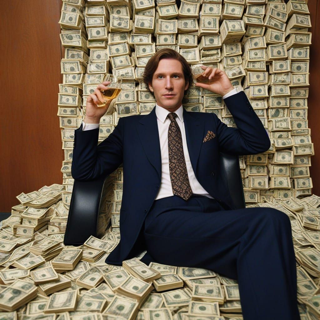 Luxury King's Throne of Money in Elegant Study