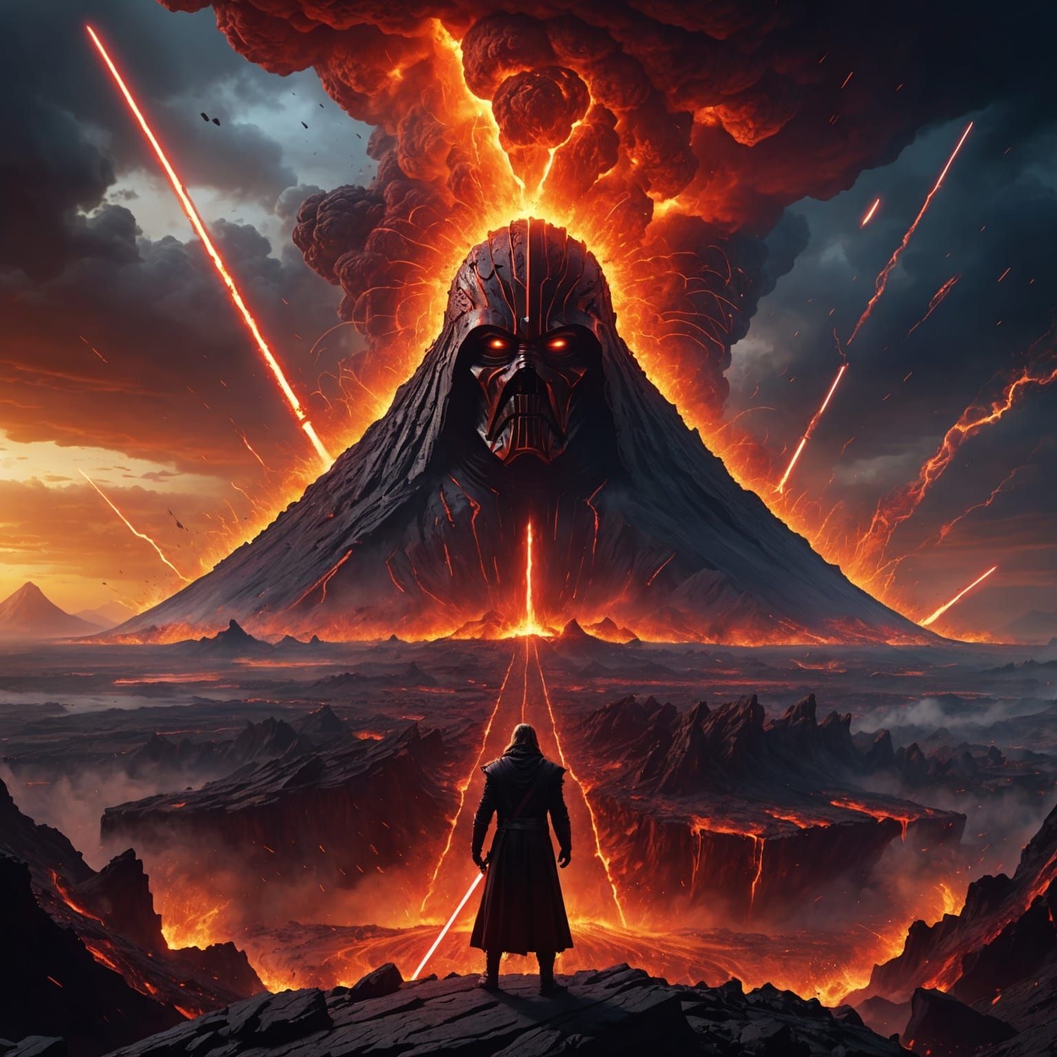 Volcanic Battle: Sith Lord vs Jedi Master