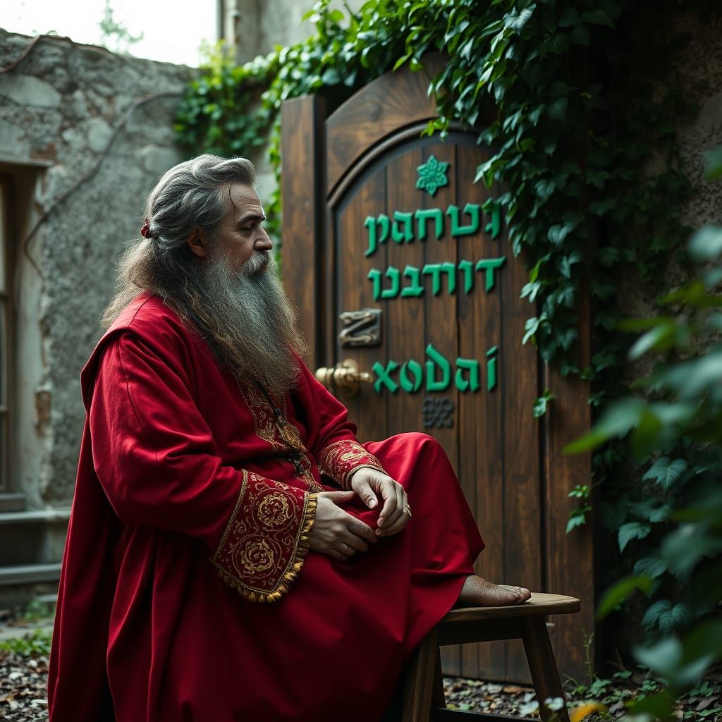 Renaissance Man at Mystical Doorway Portrait