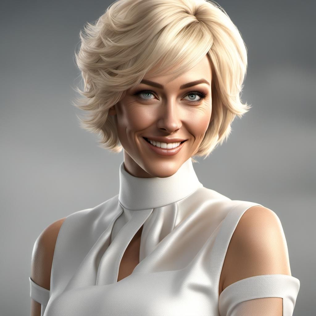 Hyper Photorealistic 3D Render of a Cute Blonde Woman