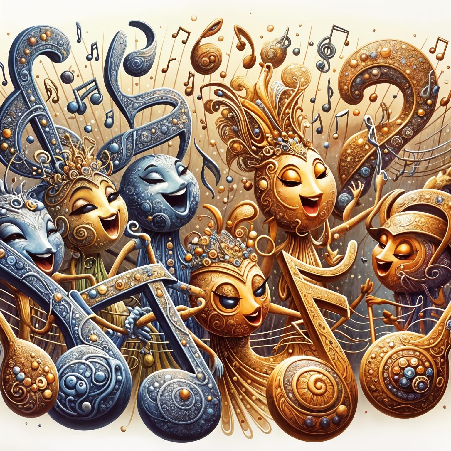 Harmonious Ensemble of Personified Musical Notes