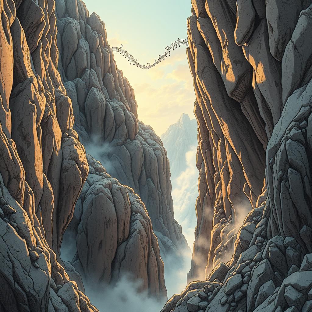 Canyon Music: A Retro-Style Digital Illustration