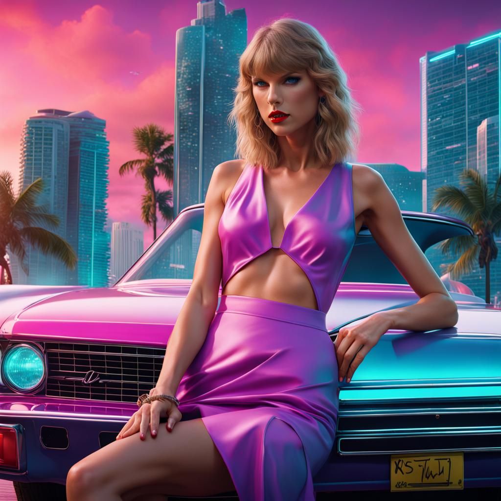 Taylor Swift in Miami Vice: Digital Matte Painting