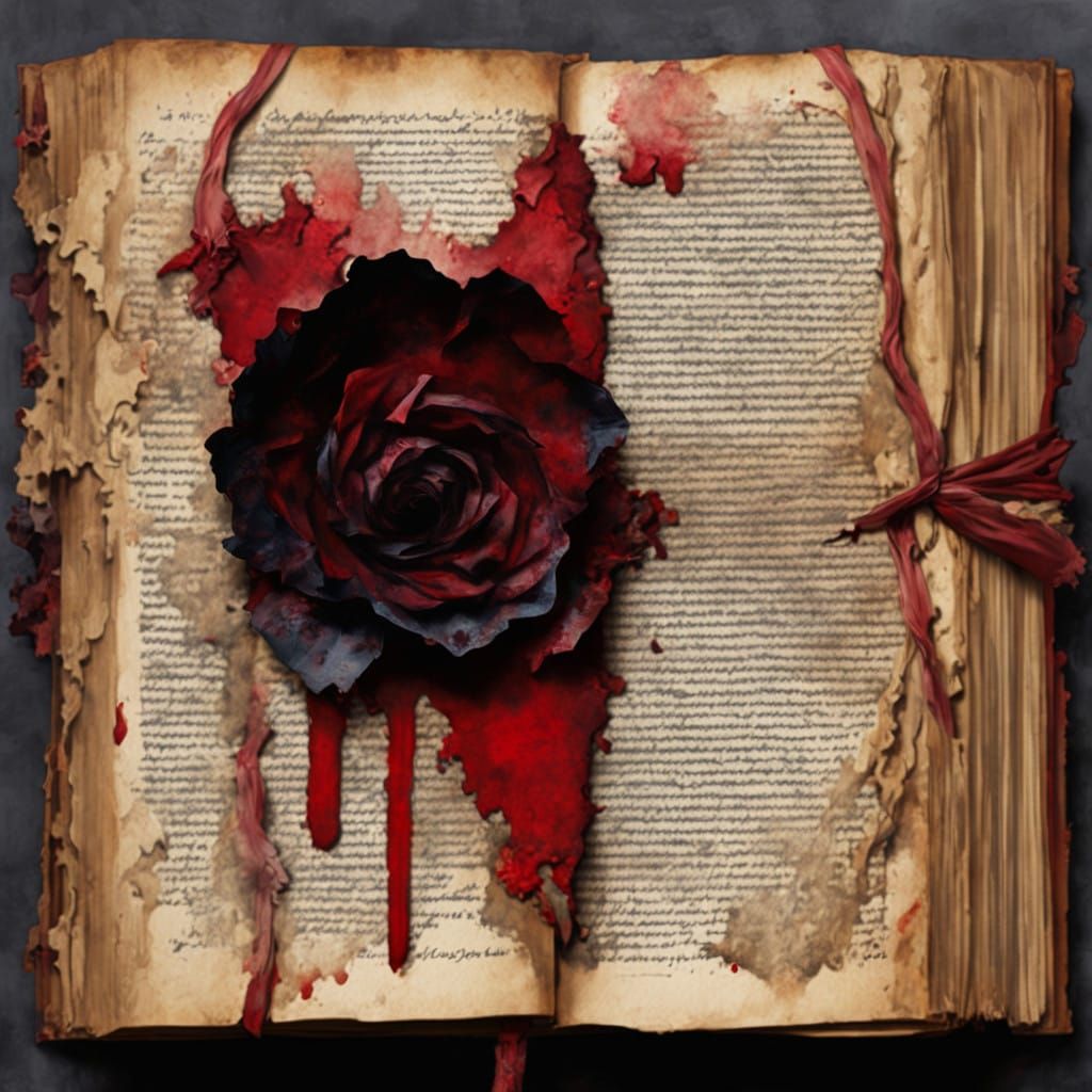 Distressed Watercolor Horror Scene of a Haunted Asylum