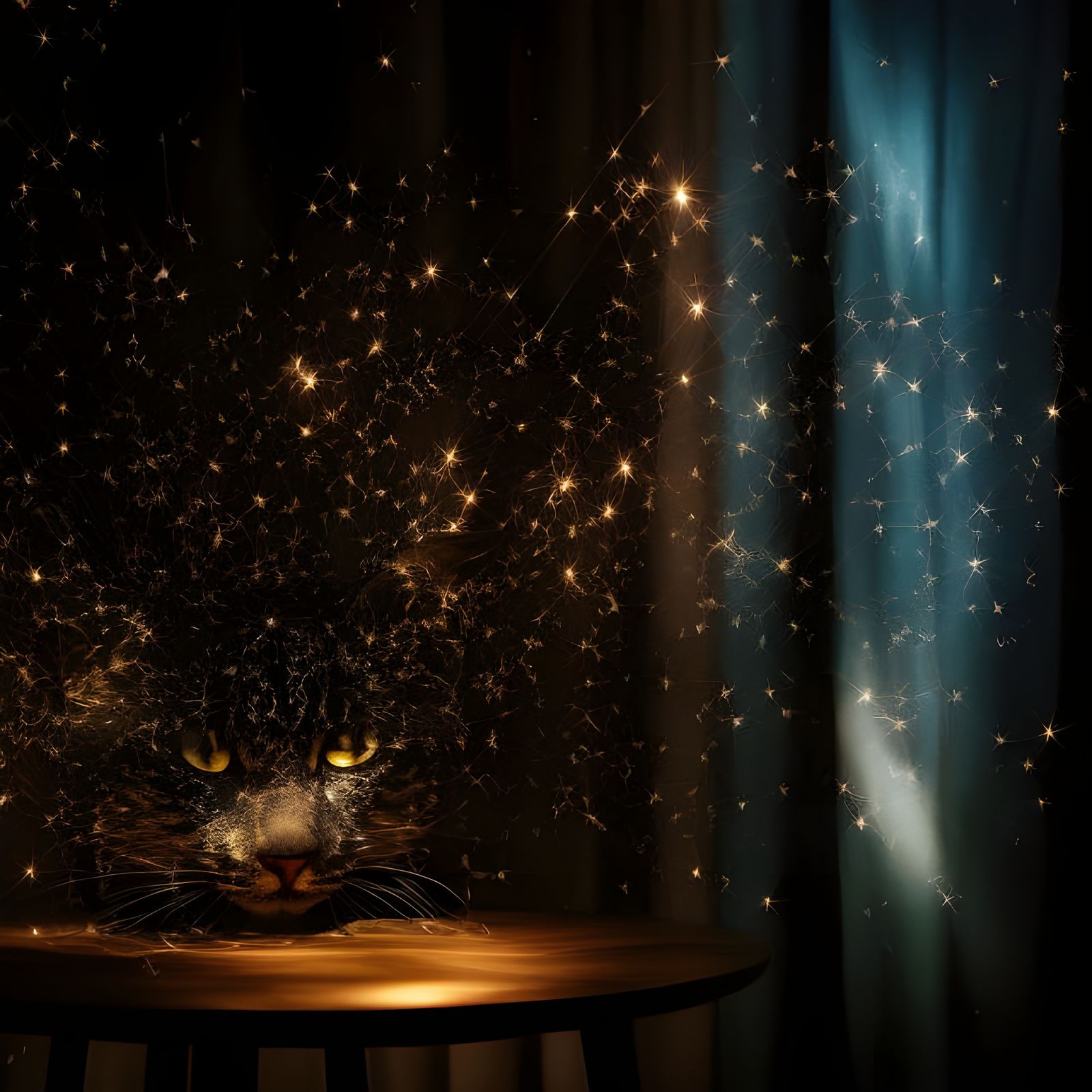 Cats on Antique Furniture in Dreamlike Style