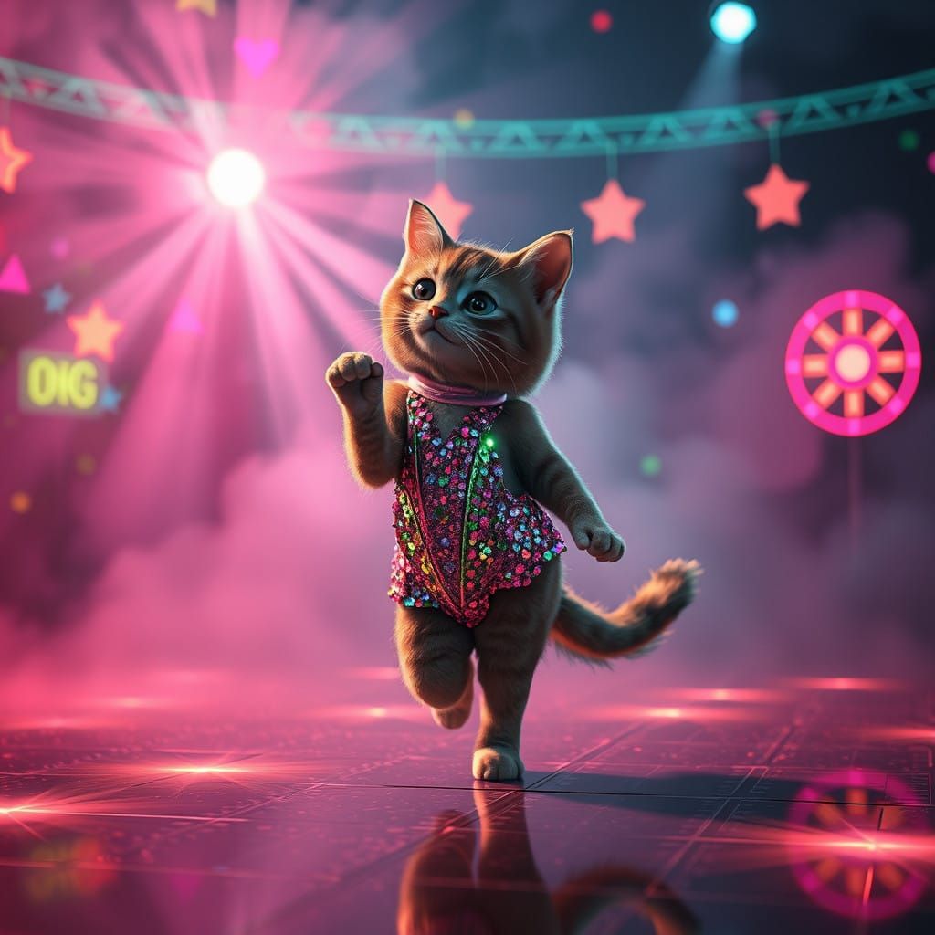 Fantastical Disco Cat Dance Floor