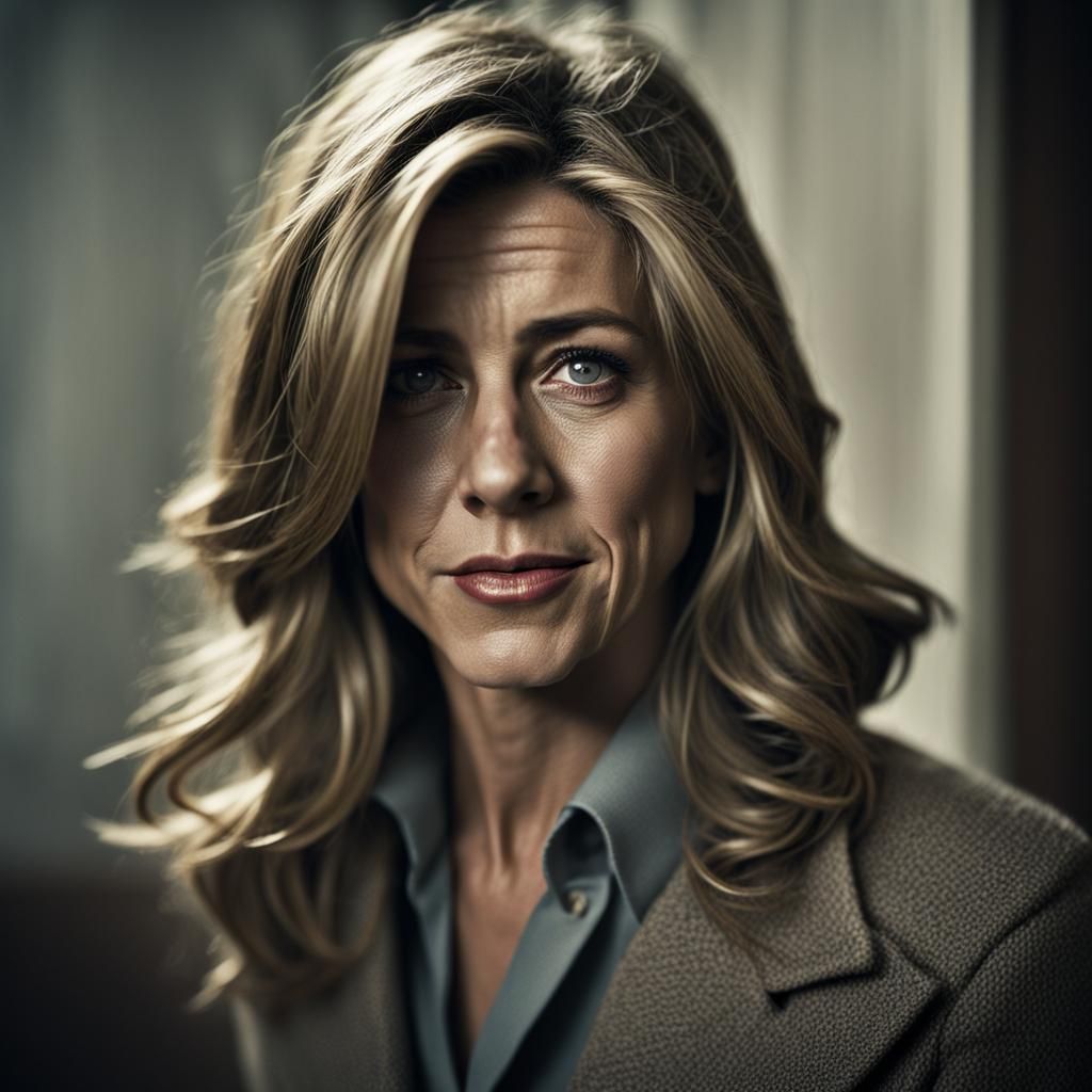 Jennifer Aniston as 1940s Detective Portrait