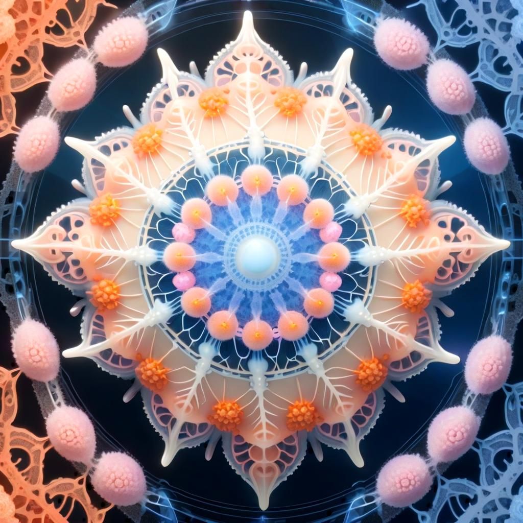 Radiolarian Mandala: Alien Fractal in Pastel Colors
