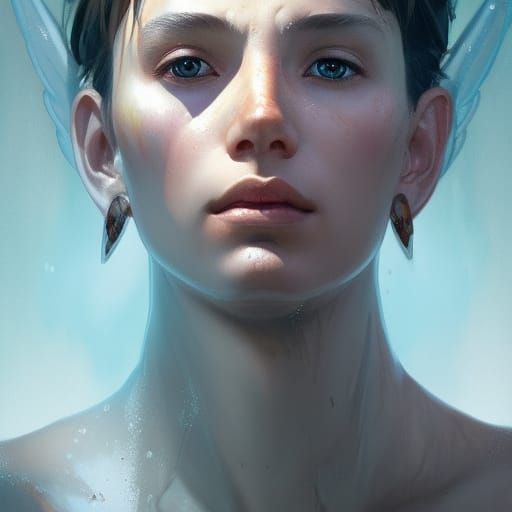 Detailed Portrait of Angel King in Splash Art