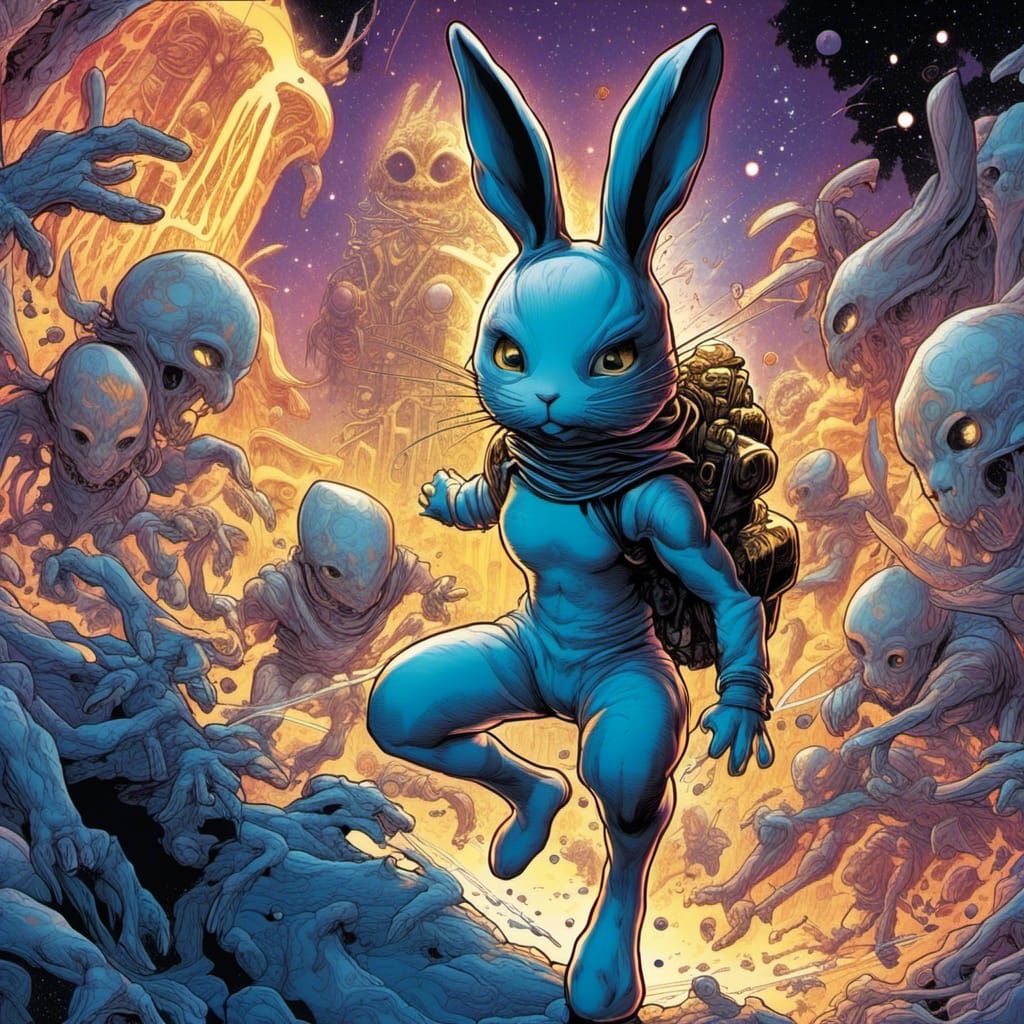 Cosmic Sorcerer in Bunny Costume Comic Art