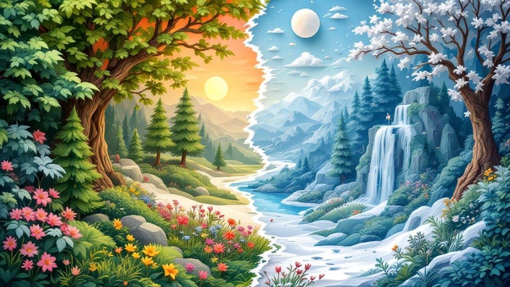 Surreal Paper Art: Summer Meets Winter