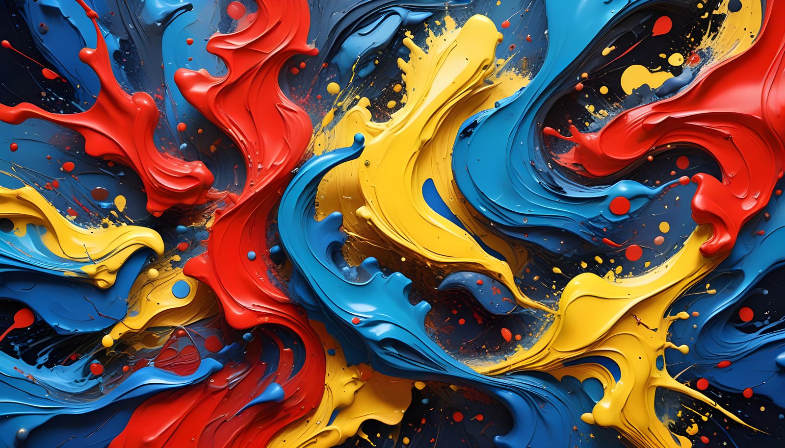 Vibrant Cosmic Chaos in Impasto Abstract Expressionism