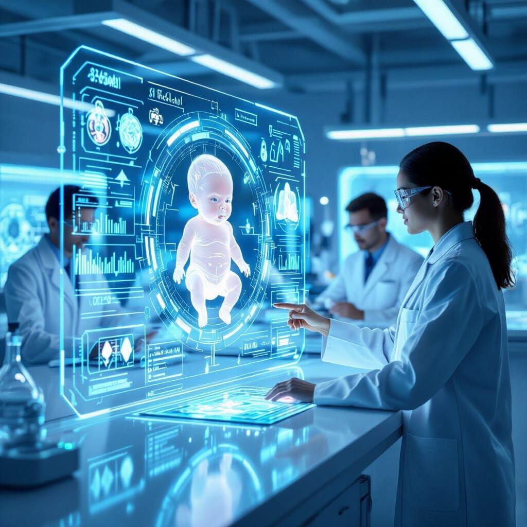 Futuristic Lab: Designing Babies with Advanced Gene Technolo...